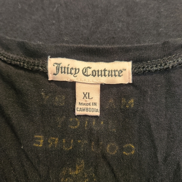 Juicy Couture Black Tank Top with Feeling Beachy Written In Gold Glitter - Picture 6 of 9